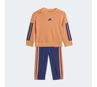 Trainingsanzug ADIDAS SPORTSWEAR "ESSENTIALS KIDS", Mädchen, Gr. 92, orange (dusky orange, dunkelblau), Obermaterial: 70% Baumwolle, 30% Polyester, Sportanzüge Trainingsanzug (92610330-92) dusky orang
