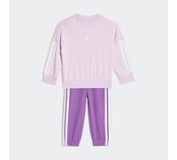 Trainingsanzug ADIDAS SPORTSWEAR "ESSENTIALS KIDS", Mädchen, Gr. 98, lila (ice lavender, weiß), Obermaterial: 70% Baumwolle, 30% Polyester, Sportanzüge Trainingsanzug (57276517-98) ice lavender, weiß