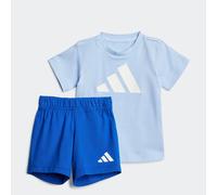Trainingsanzug ADIDAS SPORTSWEAR "I BL T-SET 160", Mädchen, Gr. 74, blau (glow blau, weiß), Obermaterial: 100% Baumwolle, Sportanzüge Trainingsanzug (24556445-74) glow blau, weiß