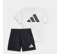 Trainingsanzug ADIDAS SPORTSWEAR "I BL T-SET 160", Mädchen, Gr. 80, schwarz-weiß (weiß, schwarz), Obermaterial: 100% Baumwolle, Sportanzüge Trainingsanzug (34637516-80) weiß, schwarz
