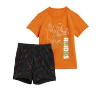adidas Jogginganzug Disney Micky Maus (T-shirt und kurze Hose) orange/rot Kleinkinder, Größe 74