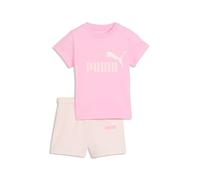 Trainingsanzug PUMA "MINICATS ESS TEE AND SHORTS SET INF", Jungen, Gr. 92, pink shimmer, Jersey, Obermaterial: 100% Baumwolle, bedruckt, regular fit, Sportanzüge Trainingsanzug, zweiteiliges Set, für