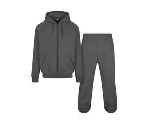 Trainingsanzug URBAN CLASSICS "Urban Classics Herren Blank Suit", Herren, Gr. XXL, grau (charcoal), 65% Baumwolle, 35% Polyester, unifarben, Sportanzüge Trainingsanzug (60486839-XXL) charcoal