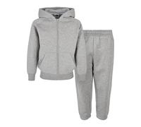 Trainingsanzug URBAN CLASSICS "Urban Classics Trainingsanzug Set - 2 Piece", Jungen, Gr. 122/128, grau, grau, 65% Baumwolle, 35% Polyester, unifarben, normal, Sportanzüge Trainingsanzug (42395055-128)