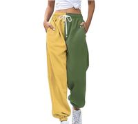 Trainingshose Damen, Black Friday Angebote 2024 Ab Wann, Damen Jogginghose Zweifarbige Hose Freizeithose Hohe Taille Sporthose Trainingshose Sweatpants Baggy Sweathose Hose Mit Weitem Bein Damen