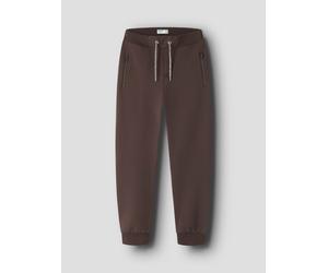 Trainingshose NAME IT "NKMHONK BRU SWE PANT NOOS", Jungen, Gr. 92, N-Gr, french roast, Web, Obermaterial: 95% Baumwolle, 5% Elasthan, unifarben, regular fit knöchellang, Hosen Trainingshose (94911339-