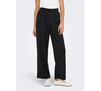 Trainingshose ONLY "ONLSCARLETT WIDE PANT SWT NOOS", Damen, Gr. L (40), N-Gr, schwarz, Sweatware, Obermaterial: 60% Polyester, 40% Viskose, unifarben, ausgestellt knöchellang, Hosen Trainingshose (176