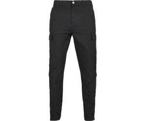 Trainingshose URBAN CLASSICS "Urban Classics Herren Tapered Double Cargo Pants", Herren, Gr. 34, Normalgrößen, schwarz, 100% Baumwolle, unifarben, slim fit, Hosen Trainingshose (15697145-34) schwarz