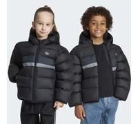 Trainingsjacke ADIDAS ORIGINALS "PUFFER, REGULÄR GESCHNITTEN, COLOURBLOCKING", Mädchen, Gr. 110, schwarz, Obermaterial: 100% Polyester, Jacken Trainingsjacke (21425256-110) schwarz