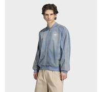 Trainingsjacke ADIDAS ORIGINALS "SST ADICOLOR DENIM ORIGINALS", Herren, Gr. M, worn blau denim, Obermaterial: 100% Baumwolle, Jacken Trainingsjacke, mit Reißverschluss, für Erwachsene, aus Baumwolle (