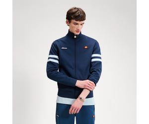 Trainingsjacke ELLESSE "ROMA TRACK JACKET", Herren, Gr. XL, navy, light b, Jersey, Obermaterial: 50% Baumwolle, 50% Polyester, kontrastfarbene Details, unifarben, hüftlang, Rippbündchen, Jacken Traini