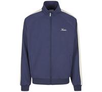 Trainingsjacke KARL KANI "Karl Kani Kani Sidestripe Trackjacket", Herren, Gr. XL, blau (dunkelblau, vanilla), 55% Polyester, 39% Baumwolle, 6% Elasthan, mehrfarbig, normal, amerikanischer Ausschnitt,