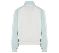 Trainingsjacke KARL KANI "Karl Kani Kani Sidestripe Trackjacket", Herren, Gr. XS, weiß (sanftes weiß, lightaqua), 55% Polyester, 39% Baumwolle, 6% Elasthan, mehrfarbig, normal, amerikanischer Ausschni