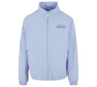 Trainingsjacke KARL KANI "Karl Kani Karl Kani Sport Patch Essential Trackjacket", Herren, Gr. XS, blau (light blau), 100% Polyamid, unifarben, normal, amerikanischer Ausschnitt, Jacken Trainingsjacke