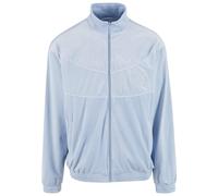 Trainingsjacke KARL KANI "Karl Kani KM251-011-1 Sport Patch Essential Trackjacket", Herren, Gr. M, blau (light blau), 93% Polyester, 7% Elasthan, mehrfarbig, normal, amerikanischer Ausschnitt, Jacken