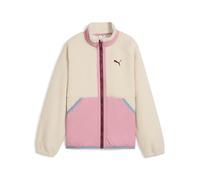 Trainingsjacke PUMA "HYBRID SHERPA JACKET", Mädchen, Gr. 176, weiß (alpine snow), Fleece, Obermaterial: 100% Polyester, unifarben, regular fit normal, Jacken Trainingsjacke (60067239-176) alpine snow