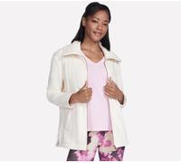 Trainingsjacke SKECHERS "GOSNUGGLE TUNIC FZ JACKET", Damen, Gr. XXL, weiß, Obermaterial: 62% Polyester, 35% Baumwolle, 3% Elasthan, Jacken Trainingsjacke (65385146-XXL) weiß