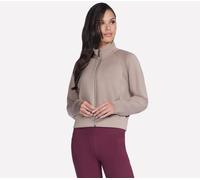 Trainingsjacke SKECHERS "SKECHLUXE ELEVATE JACKET", Damen, Gr. M (38/40), desert, Obermaterial: 53% Viskose, 39% Polyester, 8% Elasthan, Jacken Trainingsjacke, sportlicher Stil (68071846-M) desert