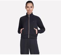 Trainingsjacke SKECHERS "SKECHLUXE ELEVATE JACKET", Damen, Gr. XL (46/48), schwarz, Obermaterial: 53% Viskose, 39% Polyester, 8% Elasthan, Jacken Trainingsjacke, sportlicher Stil (43646059-XL) schwarz