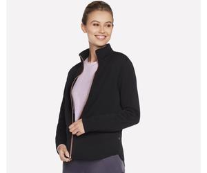 Trainingsjacke SKECHERS "Women's Jacket", Damen, Gr. M (38/40), schwarz, Jersey, Obermaterial: 97% Polyester, 3% Elasthan, Jacken Trainingsjacke (12627130-M) schwarz