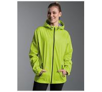Trainingsjacke TRIGEMA "TRIGEMA Leichte Regenjacke", Damen, Gr. 3XL, gelb (lemon), Stoff, 82% Polyester, 14% Elastan, 4% PU, lang, Jacken Trainingsjacke (52750200-XXXL)