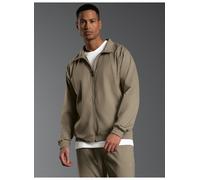 Trainingsjacke TRIGEMA "TRIGEMA Raglanjacke", Herren, Gr. 4XL, beige (taupe), Single Jersey, 100% Baumwolle, lang, Jacken Trainingsjacke (58692061-4XL) taupe