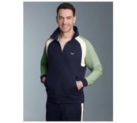 Trainingsjacke TRIGEMA "TRIGEMA Sweatjacke mit Stehkragen", Herren, Gr. 3XL, blau (navy), 70% Baumwolle, 30% Polyester, Basic, Jacken Trainingsjacke (11718625-XXXL) navy