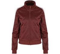 Trainingsjacke URBAN CLASSICS "Urban Classics Damen Ladies Retro Track Jacket", Damen, Gr. M, braun (schwarzrust), 100% Polyester, gestreift, normal, amerikanischer Ausschnitt, Jacken Trainingsjacke (