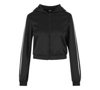 Trainingsjacke URBAN CLASSICS "Urban Classics Ladies Cropped Track Jacket", Damen, Gr. 4XL, schwarz, 100% Polyester, unifarben, normal, ohne Ausschnitt, Jacken Trainingsjacke (47421825-4XL) schwarz