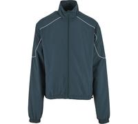 Trainingsjacke URBAN CLASSICS "Urban Classics Piped Panel Trackjacket", Herren, Gr. 3XL, grün (bottlegrün), 100% Polyester, gestreift, klassisch, normal, amerikanischer Ausschnitt, Langarm, Jacken (21
