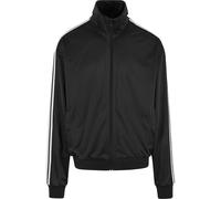 Trainingsjacke URBAN CLASSICS "Urban Classics Retro Tricot Track Jacket", Herren, Gr. XL, schwarz, 100% Polyester, gestreift, klassisch, normal, amerikanischer Ausschnitt, Langarm, Jacken (87785566-XL