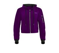 Trainingsjacke WINSHAPE "Functional Comfort One Pocket Jacket", Damen, Gr. S, lila (schwarz plum), 85% Polyester, 15% Elasthan, ohne Ausschnitt, Jacken Trainingsjacke, J009C (94609334-S) schwarz plum