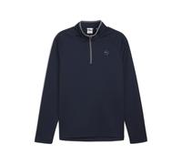 Trainingspullover PUMA "Waffle Fleecetop mit Reißverschluss bis zum Hals Herren", Herren, Gr. M, blau (deep navy blau), 100% Polyester, regular fit, Pullover (47037542-M) deep navy blau