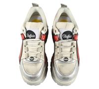 Trainingsschuh BUFFALO "Buffalo 1339-14 2.0 VNTG", Damen, Gr. 39, weiß, silber, rot, Schuhe (43115565-39) weiß, silber, rot