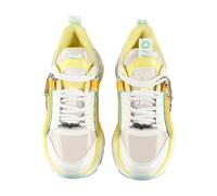 Trainingsschuh BUFFALO "Buffalo BINARY GLAM", Damen, Gr. 36, weiß, gelb, mint, Polyurethan, Schuhe (97309010-36) weiß, gelb, mint