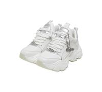 Trainingsschuh BUFFALO "Buffalo BINARY GLAM", Damen, Gr. 39, weiß, silber, Polyurethan, Schuhe (79328953-39) weiß, silber