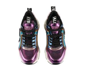 Trainingsschuh BUFFALO "Buffalo Binary Glam Vegan Nappa/Textile´", Damen, Gr. 38, bunt (lila, blau metallic), Schuhe (85470140-38) lila, blau metallic