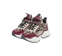 Trainingsschuh BUFFALO "Buffalo BINARY GLAM - VEGAN SUEDE/FUR/NAPPA", Damen, Gr. 39, bunt (rot, cream, leo), Synthetik, Schuhe (46479224-39) rot, cream, leo