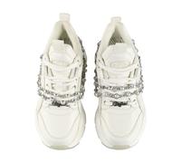 Trainingsschuh BUFFALO "Buffalo BINARY PEARL", Damen, Gr. 38, weiß, silber, Polyurethan, Schuhe (70398734-38) weiß, silber