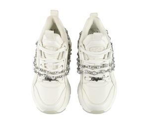 Trainingsschuh BUFFALO "Buffalo BINARY PEARL", Damen, Gr. 38, weiß, silber, Polyurethan, Schuhe (70398734-38) weiß, silber