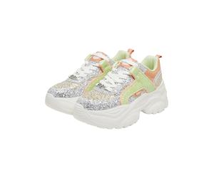 Trainingsschuh BUFFALO "Buffalo BLISS ONE GLAM", Damen, Gr. 39, silber, lila, grün, Polyurethan, Schuhe (35165508-39) silber, lila, grün