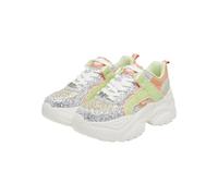 Trainingsschuh BUFFALO "Buffalo BLISS ONE GLAM", Damen, Gr. 42, silber, lila, grün, Polyurethan, Schuhe (35165508-42) silber, lila, grün