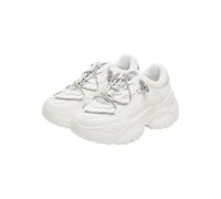 Trainingsschuh BUFFALO "Buffalo BLISS SHINE - VEGAN NAPPA", Damen, Gr. 40, weiß (weiß, silber), Leder, unifarben, Schuhe (46316736-40) weiß, silber