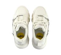 Trainingsschuh BUFFALO "Buffalo Buffalo CLD Corin Chain Butterfly - Vegan Nappa", Damen, Gr. 40, weiß, gold, Kunstfaser, unifarben, Schuhe (40019449-40) weiß, gold