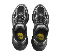 Trainingsschuh BUFFALO "Buffalo Buffalo CLD Run Jog - Vegan Nubuck/Mesh", Damen, Gr. 40, schwarz, gold, Kunstfaser, Schuhe (39306035-40) schwarz, gold