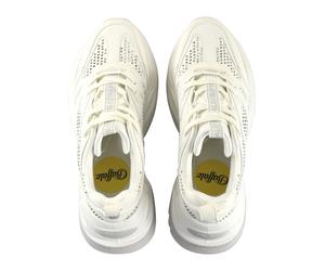 Trainingsschuh BUFFALO "Buffalo Buffalo Triplet Glam - Vegan Nubuck/Nappa", Damen, Gr. 39, weiß (weiß, silber), Kunstfaser, unifarben, Schuhe (77201051-39) weiß, silber