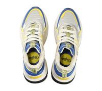 Trainingsschuh BUFFALO "Buffalo Buffalo Triplet HolLow - Vegan Nappa/Mesh", Damen, Gr. 38, blau, gelb, weiß, Kunstfaser, unifarben, Schuhe (75675823-38) blau, gelb, weiß