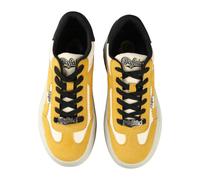 Trainingsschuh BUFFALO "Buffalo Cajo - Vegan Nubuck/Nappa", Damen, Gr. 37, gelb, sanftes weiß, Polyurethan, Schuhe (48220562-37) gelb, sanftes weiß