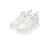 Trainingsschuh BUFFALO "Buffalo CLD CORIN", Damen, Gr. 40, weiß, pink, blau, Polyurethan, Schuhe (55233030-40) weiß, pink, blau