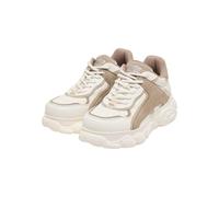 Trainingsschuh BUFFALO "Buffalo CLD ECHO - VEGAN NAPPA/NUBUCK", Damen, Gr. 40, weiß, taupe, unifarben, Schuhe (30501755-40) weiß, taupe